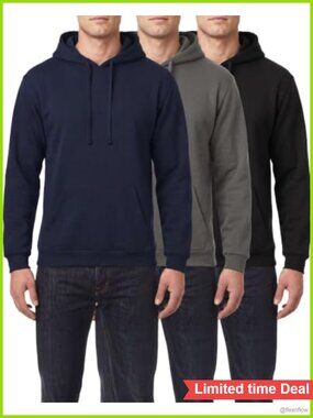 3 Pack Men's Fleece Pullover Hoodies Athletic Sweatshirts Workout Gym
